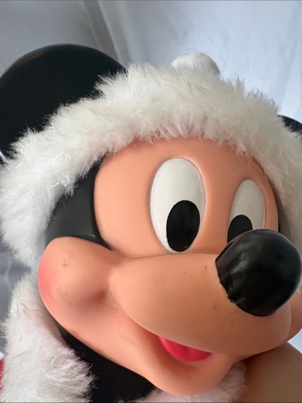 Disney Arco Vinyl Mickey Mouse in Red and White Santa Outfit Vintage 90’s